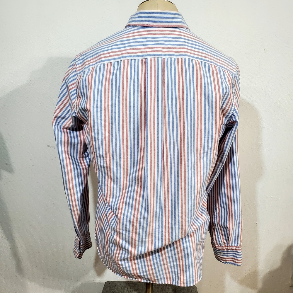 J CREW Striped Blue and Red Men's Shirt - Picture 3 of 8